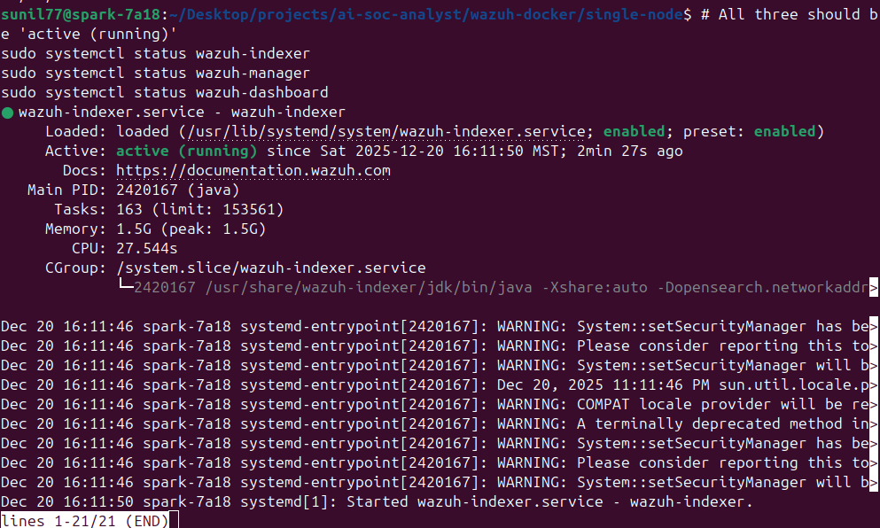 Wazuh Installation Completion